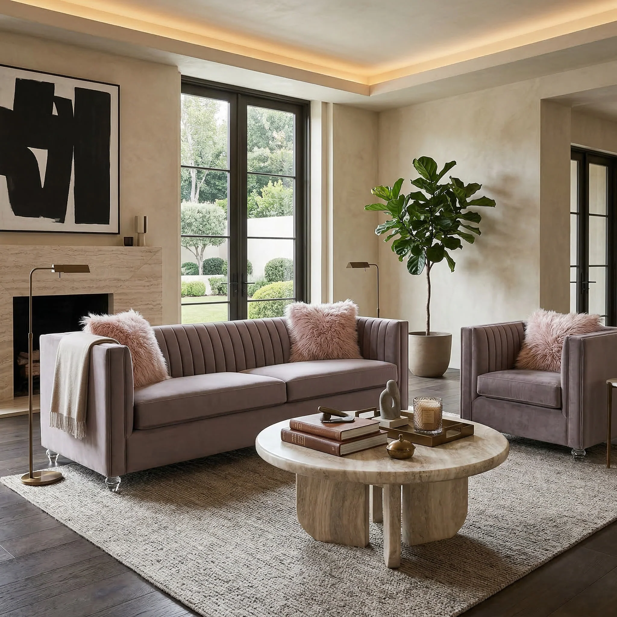 Italiano Coffee Table Travertine Finish - Image 4