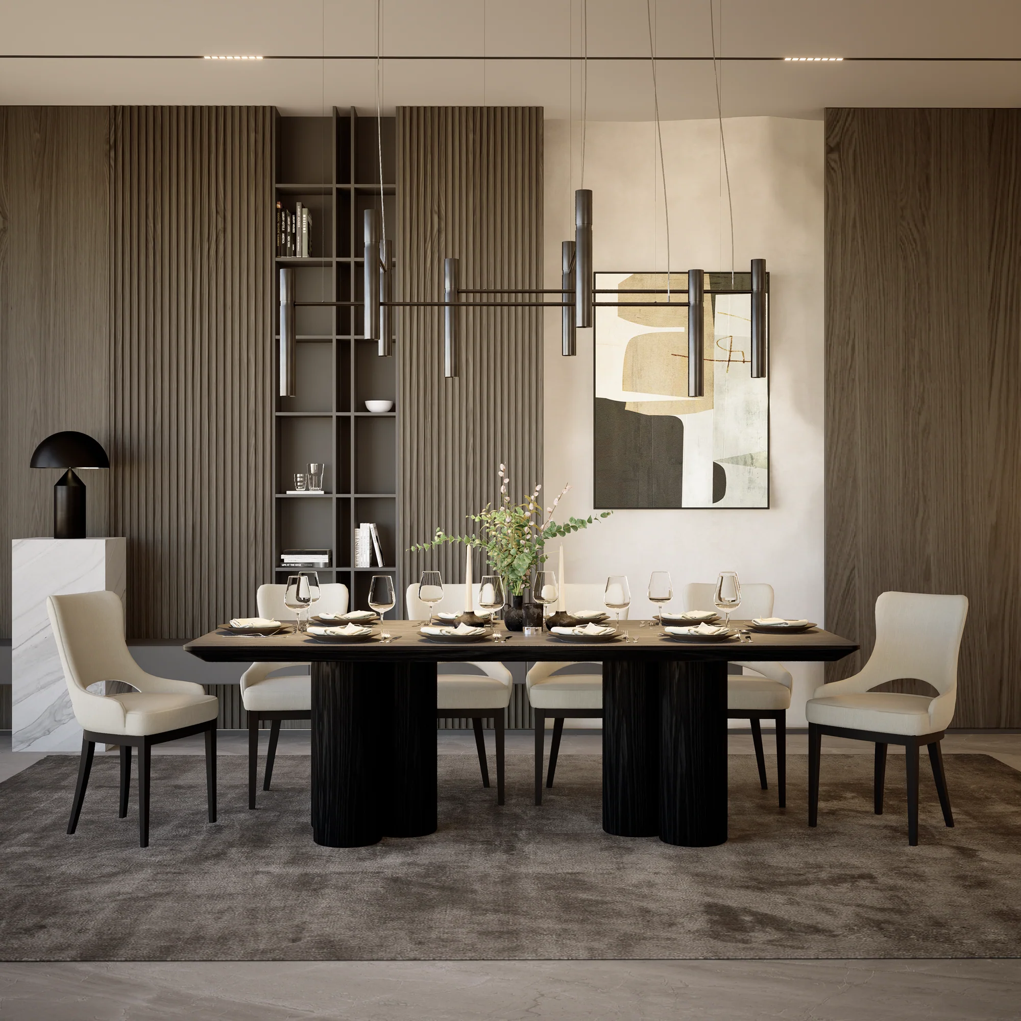 Trio Dining Table Black - 2.4m - Image 5
